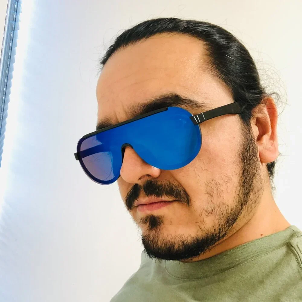 Men Sunglasses Blue Mirror Lens Light Weight Driving Running Fishing Style Gafas